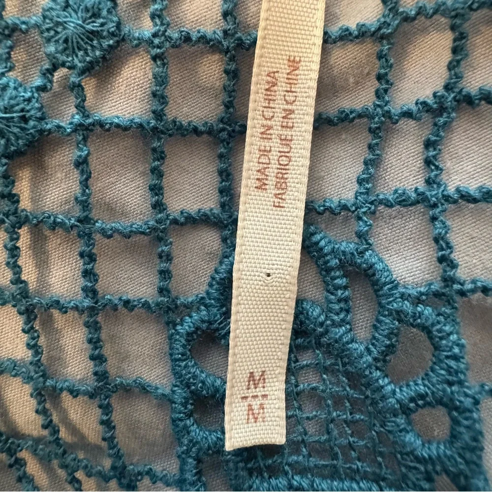 Free People Teal Crochet Bodice Mini Dress